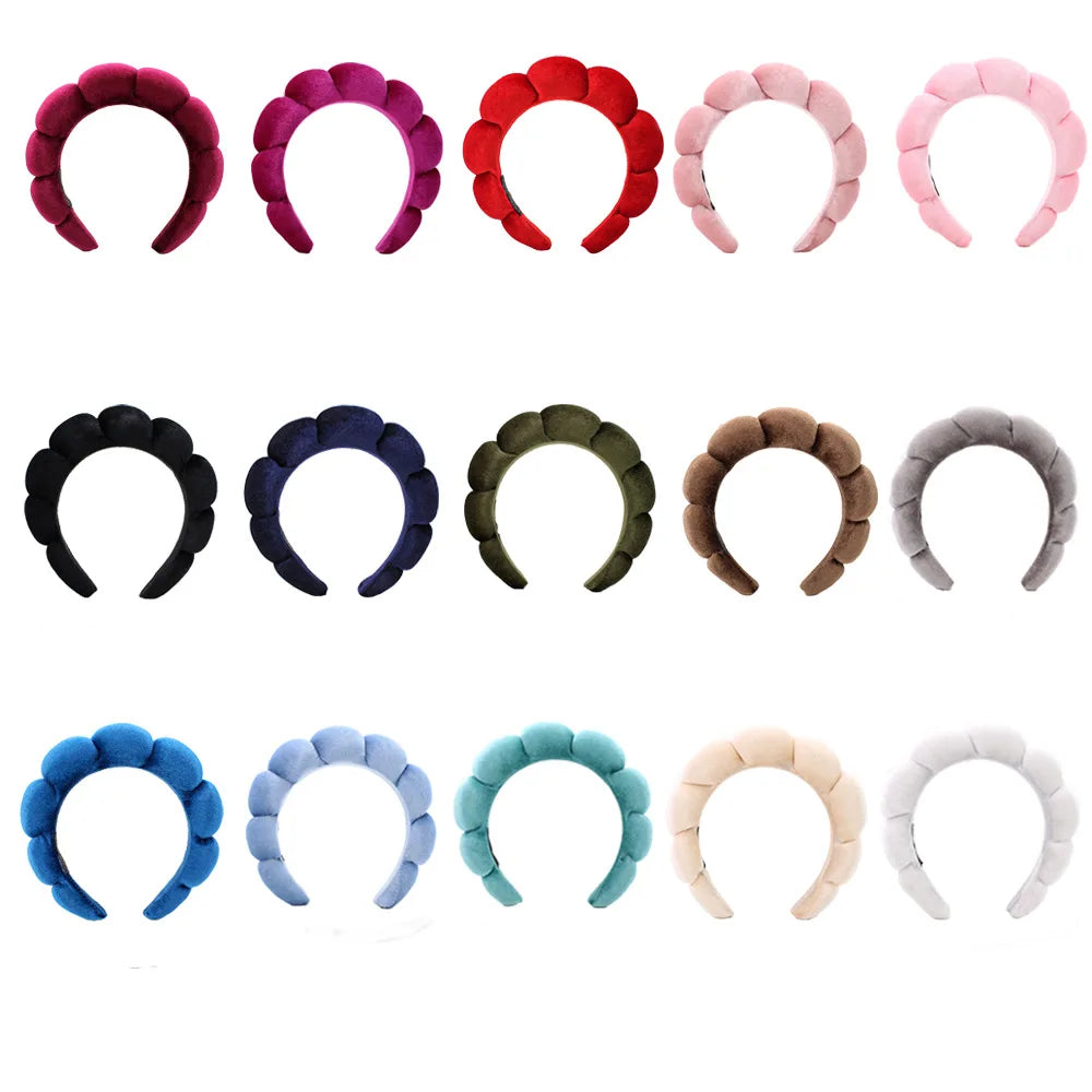 Velvet Sponge Spa Headband for Face Washing & Skincare