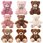25/35CM Kawaii Teddy Bear Plush Pillow Toys Lovely Bow-Knot Bears Toys Stuffed Soft Animal Dolls Xmas Valentine Gift