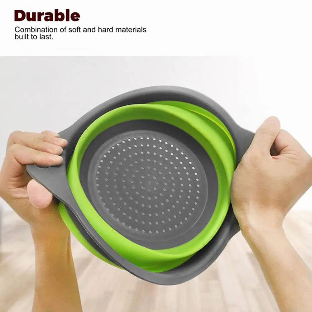 Foldable Silicone Vegetable Washing Basket – Fruit Cleaner & Food Drain Strainer
