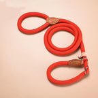 Dog Leash Slip Rope Lead Leash Heavy Duty Braided Rope Adjustable Loop Collar Training Leashes for Medium Large Dogs
