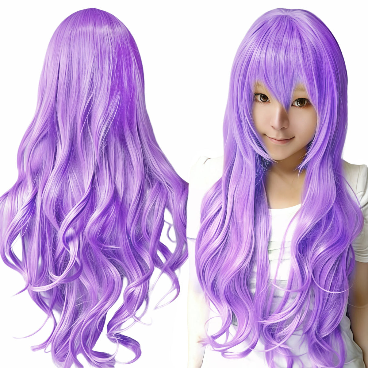 Synthetic Hair Pure White Lolita Long Cosplay Wig Curly Griffith Anime Wigs Halloween Inuyasha Costume Wig for Girl