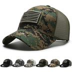 American Flag Camouflage Mesh Baseball Cap for Outdoor Adventures