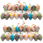 Catnip Rattle Faux Fur Cat Mouse Toys for Indoor Interactive Play