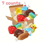 16 Pack Random Squeaky Dog Plush Toy Set Mixed Fruit Animal Stuffed Chew Toys Interactive Teething Pet Toy Gift Pack