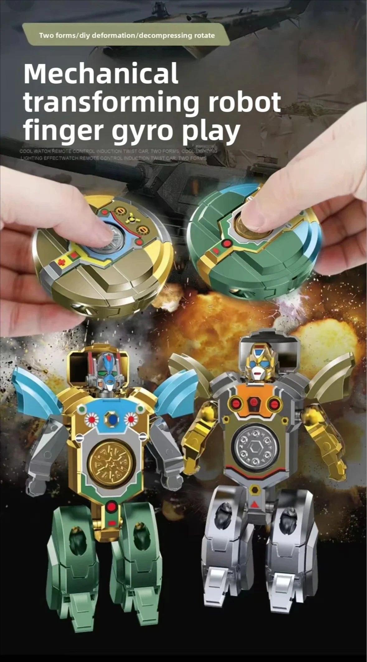 Transformable Robot Fidget Spinner Gyro Toy