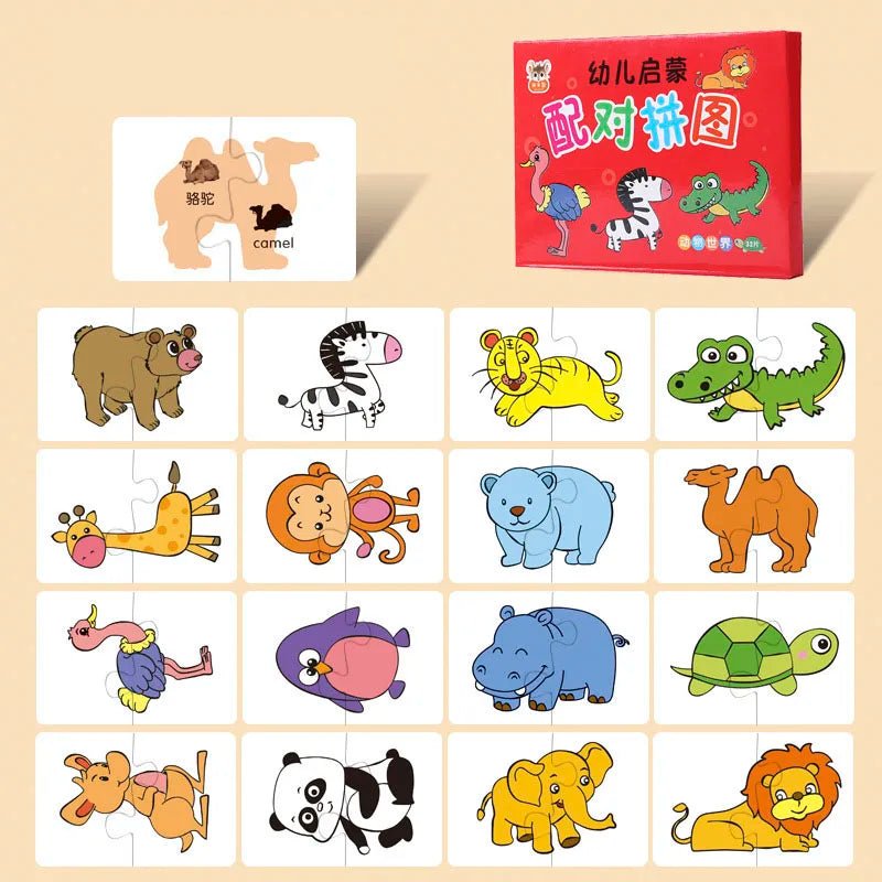 Toddler Matching Card Game 32PCS – Educational Puzzle Toy
