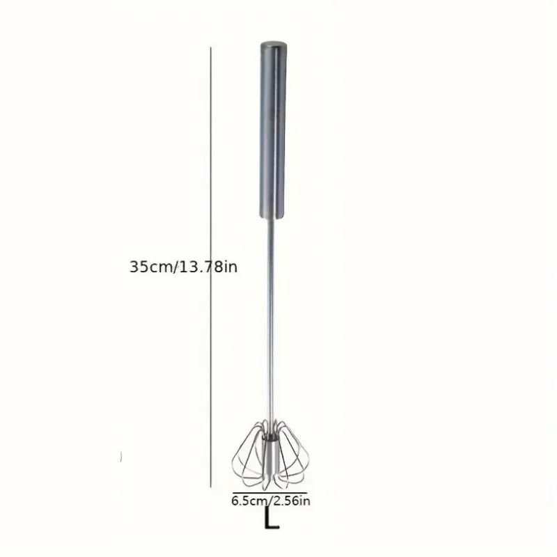 Stainless Steel Semi Automatic Egg Beater – Manual Push Whisk Mixer