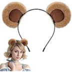 1PC Plush Bear Ear Headbands - Soft & Adorable, Unisex Accessory for Daily, Parties, Cosplay, Ideal Gift for All Ages