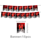 Horror Movie Stranger Theme Birthday Party Decoration Tableware Tablecloth Cup Plate Napkin Baby Shower Party Favors Supplies
