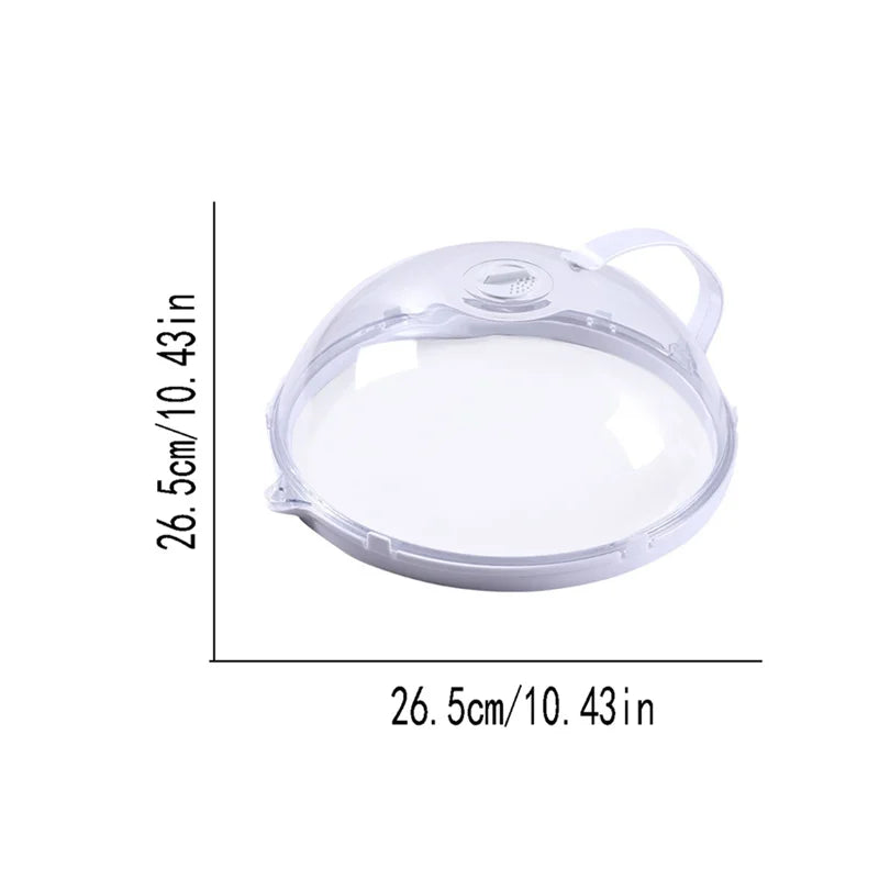 Microwave Food Splash Proof Cover Transparent Lid with Steam Vent & Handle