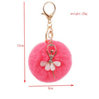 Rhinestone Ballet Dancer Plush Ball Keychain for Women and Girls