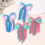 Sweet Unicorn Hair Clips For Girl Bow Barrette Cute Tassel Ribbon Curly Ponytail Hairpins Accessories