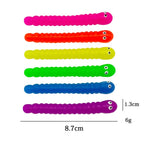 12/24 Pcs Mini Colorful Soft Caterpillars Kids Birthday Party Supplies Pinata Fillers Halloween Decoration Classroom Prize Gifts