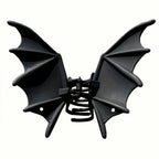 1Pc Gothic Punk Matte Black Bat-Wing Claw Clip, Elegant Women's Metal Ponytail Hair Accessory/Hair Claw, Suitable for Halloween