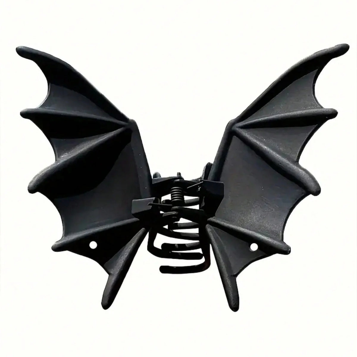 1Pc Gothic Punk Matte Black Bat-Wing Claw Clip, Elegant Women's Metal Ponytail Hair Accessory/Hair Claw, Suitable for Halloween