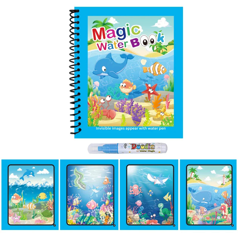 Magic Water Drawing Book – Reusable Mess-Free Painting Toy