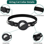 Cat AirTag Holder Collar Breakaway Reflective Strips Adjustable Kitten Collar Waterproof Cat Bell Collar Pet Air Tag Case