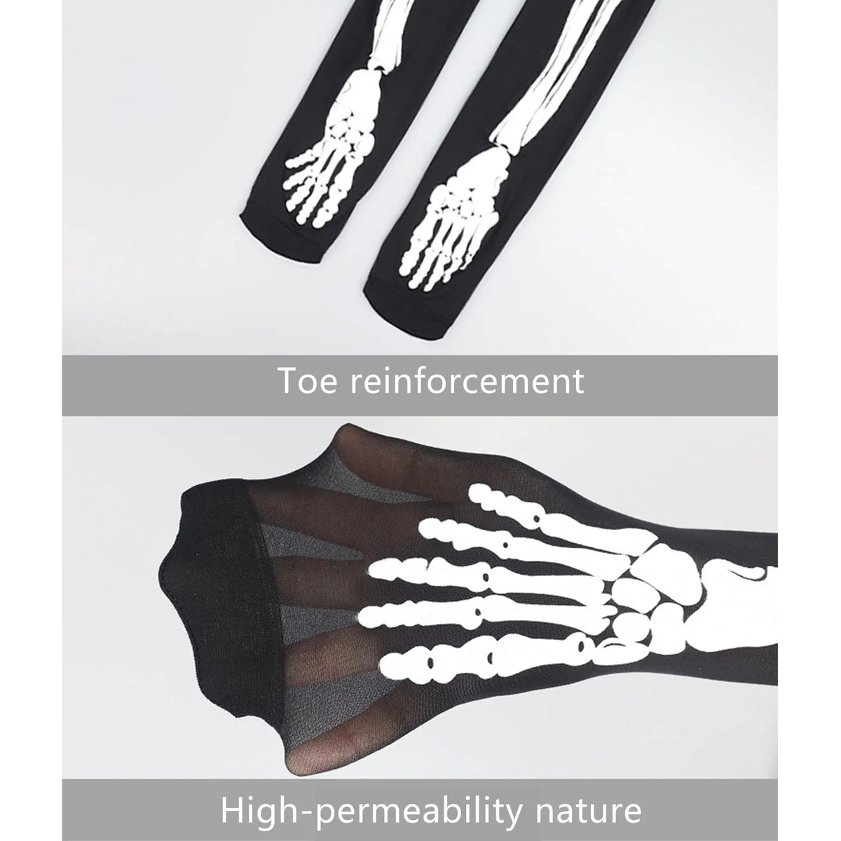 Luminous Skull Stockings Halloween Bar Glow-in-the Dark Glow-in-the Dark Disco Socks Slimming Black Pantyhose Funny stockings