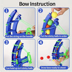 Slingshot Target Sticky Ball Bow Target Montessori Educational Toy Arrow Set Throw Sport Outdoor Fidget Game