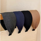 Wide Knitted Cotton Headband with Teeth for Women