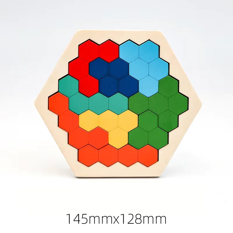 Wooden Tangram Russian Blocks Puzzle for STEM Learning and Creative Play