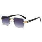 Luxury Rimless Gradient Sunglasses UV400 Metal Frame Designer Eyewear