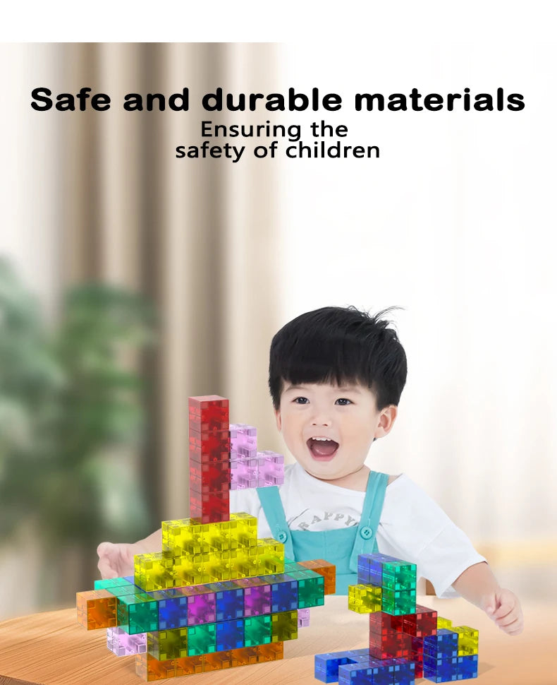 Magnetic Cubes Building Blocks STEM Learning Toy for Kids