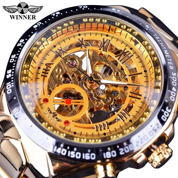 Winner Mechanical Sport Design Bezel Fashion Watch Mens Watches Top Brand Luxury Montre Homme Clock Men Automatic Skeleton Watch